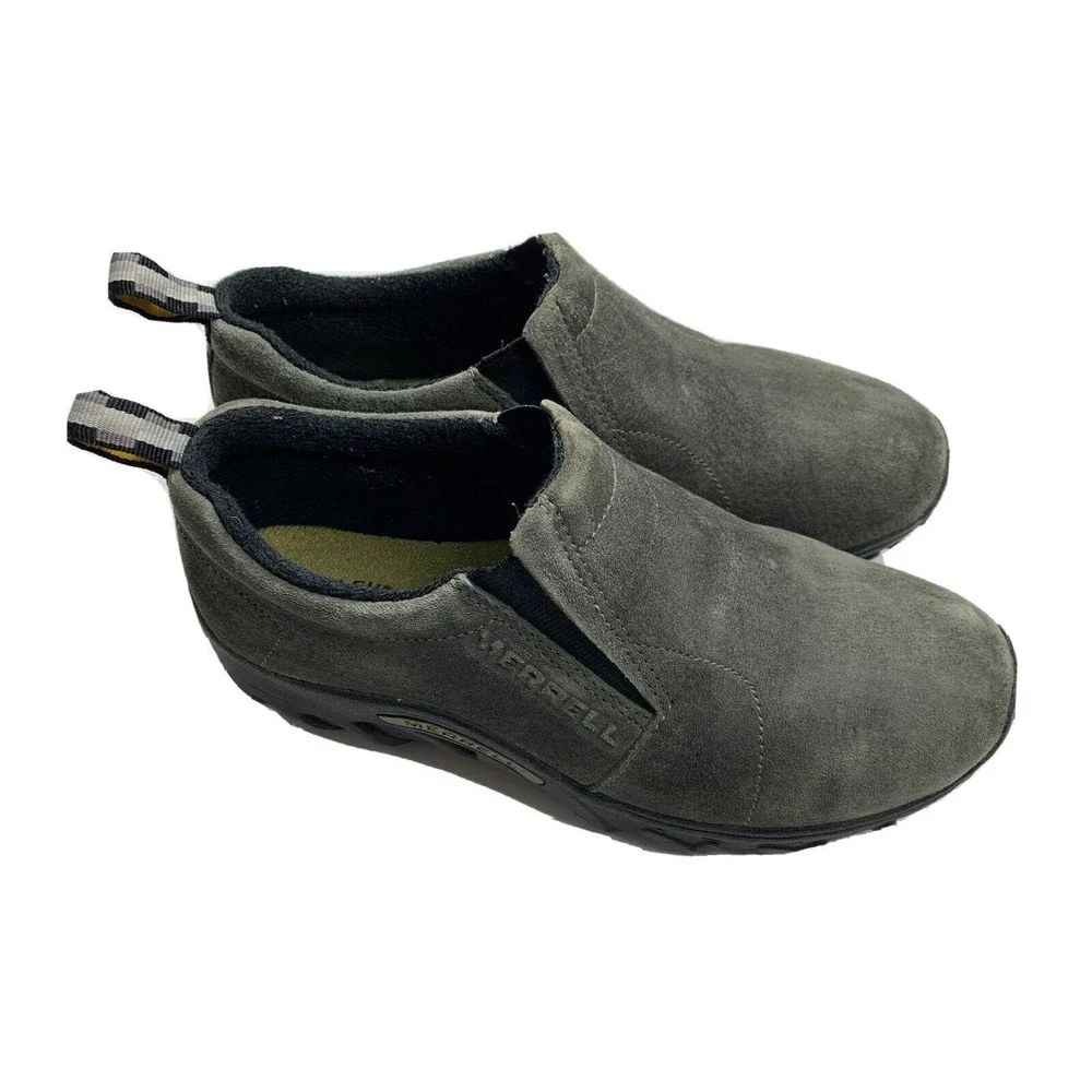 Merrell Comfort Kids Shoes Jungle Moc Slip on Green Suede US Youth 5 US 5.5M